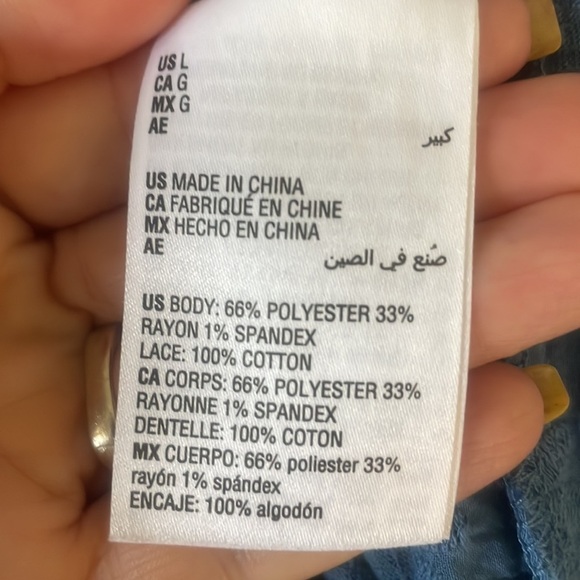 Style & Co women’s Lace trimmed relaxed fit tunic top ribbed knit dolman slv Lrg - Picture 7 of 11